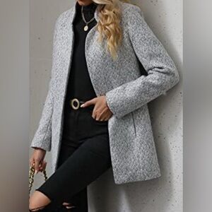 Vici Light Gray Textured Blazer